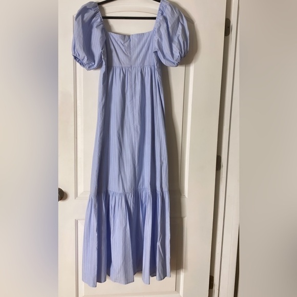 RACHEL ROY Light Blue Woven Puff Sleeve Square Neck Maxi Dress - Picture 3 of 8